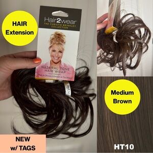 3/for $15 🍒 NEW Natural Tone Hair Wrap in Medium Brown by Christie Brinkley
